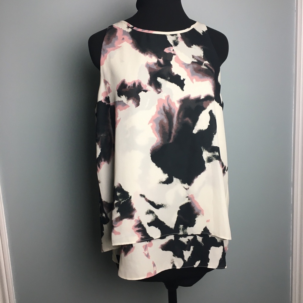 Willi Smith Sleeveless Marble Sleeveless Blouse